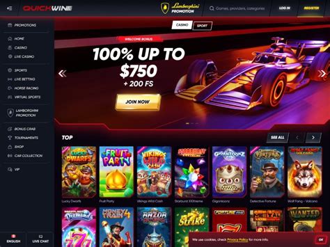 QuickWin Casino Review 2024 $750 Bonus + 200 Free Spins.
